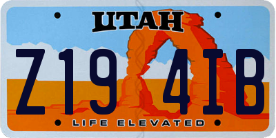 UT license plate Z194IB