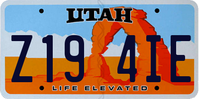 UT license plate Z194IE