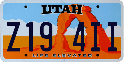 UT license plate Z194II