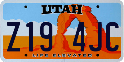 UT license plate Z194JC