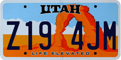 UT license plate Z194JM