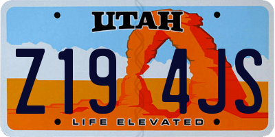 UT license plate Z194JS