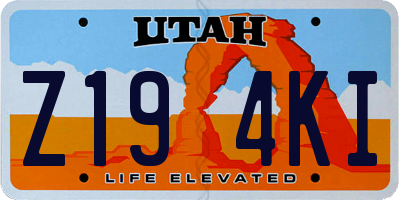 UT license plate Z194KI