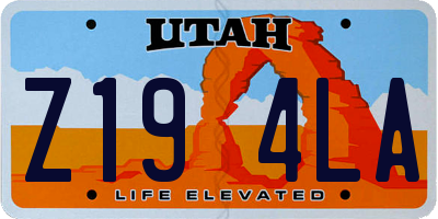 UT license plate Z194LA