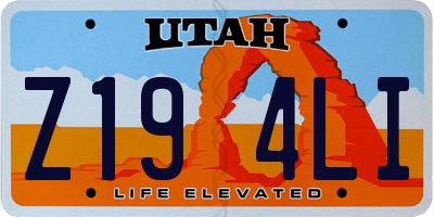 UT license plate Z194LI