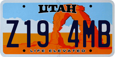 UT license plate Z194MB