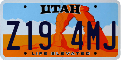 UT license plate Z194MJ