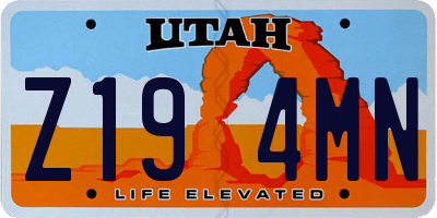 UT license plate Z194MN