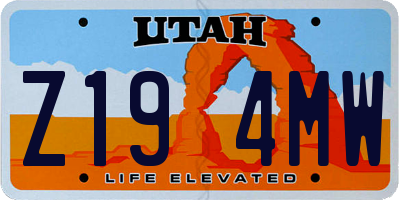 UT license plate Z194MW