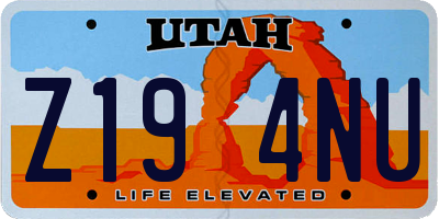 UT license plate Z194NU