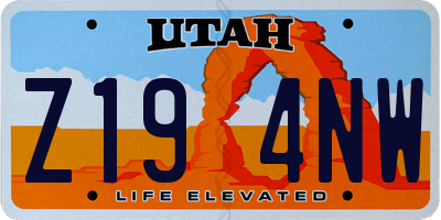 UT license plate Z194NW