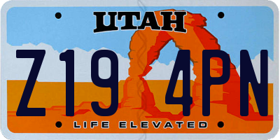 UT license plate Z194PN