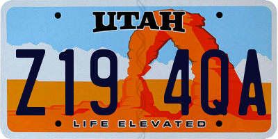 UT license plate Z194QA
