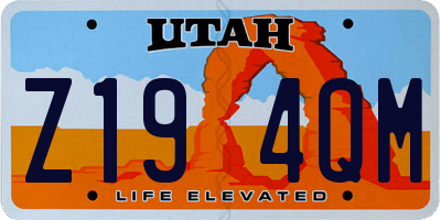 UT license plate Z194QM