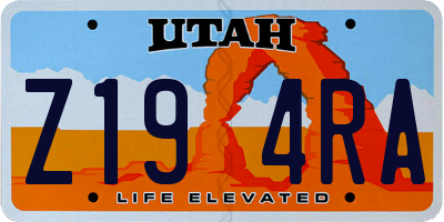 UT license plate Z194RA