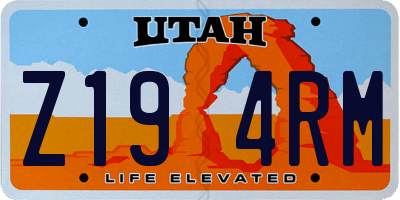 UT license plate Z194RM