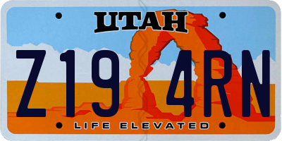 UT license plate Z194RN