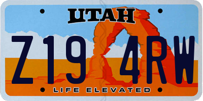 UT license plate Z194RW