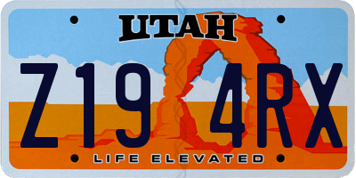 UT license plate Z194RX