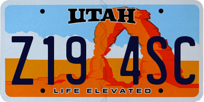 UT license plate Z194SC