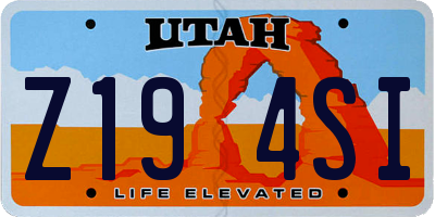 UT license plate Z194SI