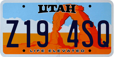 UT license plate Z194SQ