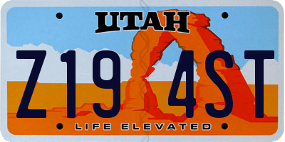UT license plate Z194ST