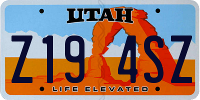 UT license plate Z194SZ