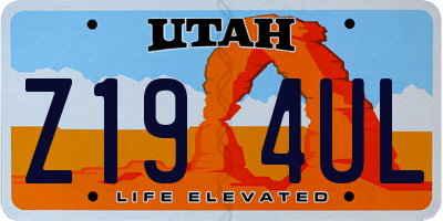 UT license plate Z194UL