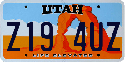 UT license plate Z194UZ