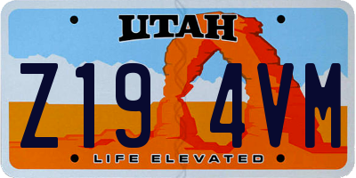 UT license plate Z194VM