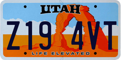 UT license plate Z194VT