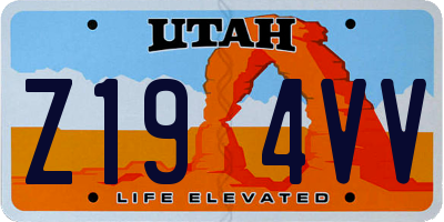 UT license plate Z194VV