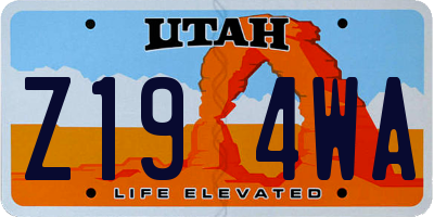 UT license plate Z194WA