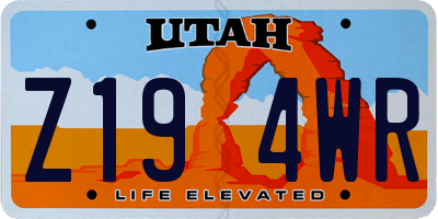 UT license plate Z194WR
