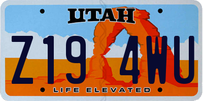 UT license plate Z194WU