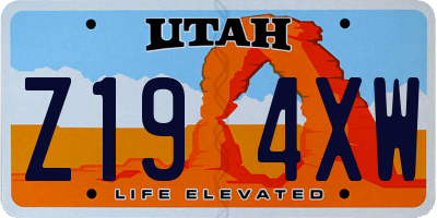 UT license plate Z194XW