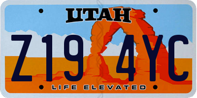 UT license plate Z194YC