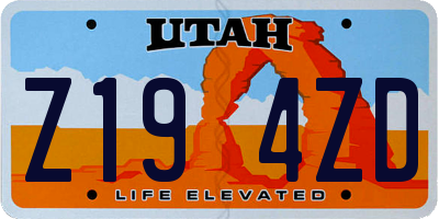 UT license plate Z194ZD