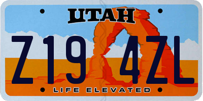 UT license plate Z194ZL