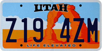 UT license plate Z194ZM