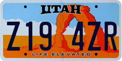UT license plate Z194ZR