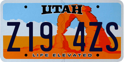 UT license plate Z194ZS