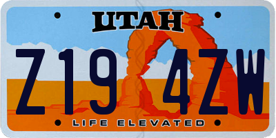 UT license plate Z194ZW