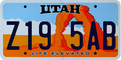 UT license plate Z195AB