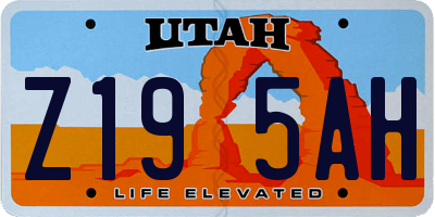 UT license plate Z195AH