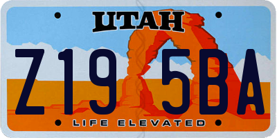 UT license plate Z195BA