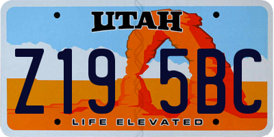 UT license plate Z195BC
