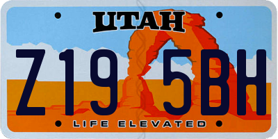 UT license plate Z195BH