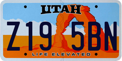 UT license plate Z195BN
